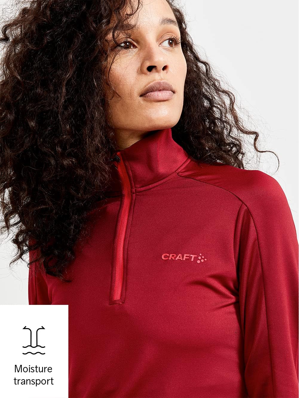 Craft Sportswear Damen Core Gain Midlayer, Rhabarberfarben, X-Klein