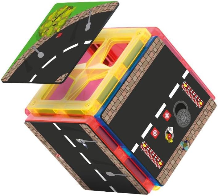 Coblo Magnetisches strassen 50 Stück - Magnetspielzeug - Geschenk 3 Jahre - Montessori-inspiriertes