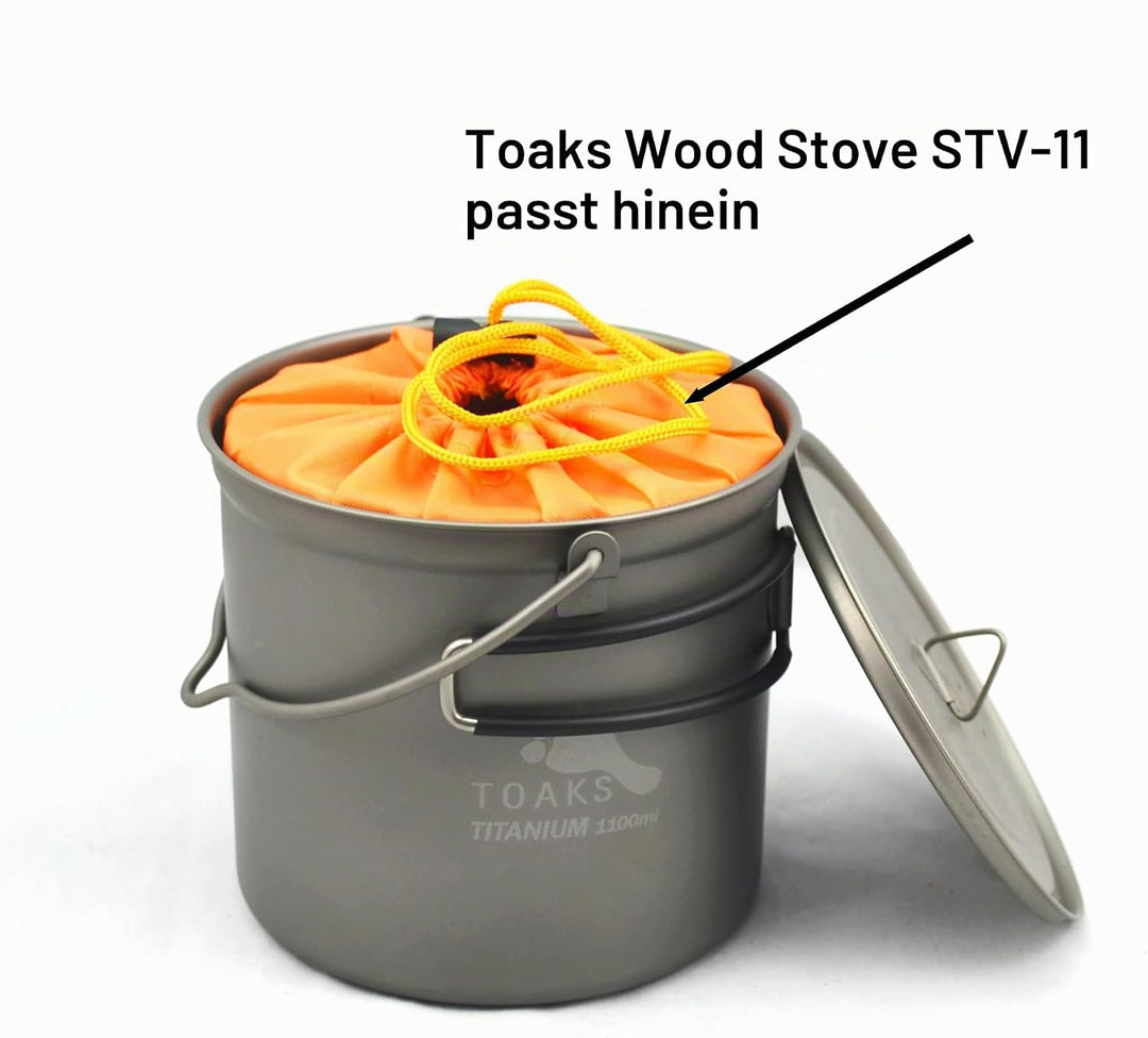 TOAKS Titanium Pot with Bail Handle, 1100 ml