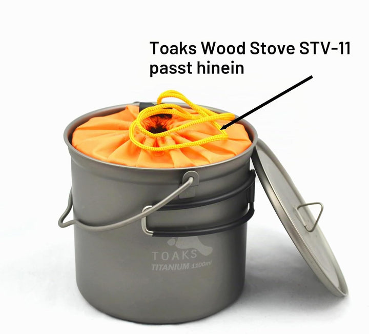 TOAKS Titanium Pot with Bail Handle, 1100 ml