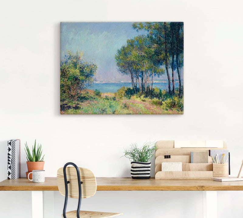 ARTland Leinwandbilder Wandbild Bild auf Leinwand 80x60 cm Wanddeko Landschaften Bäume Meer Sommer D