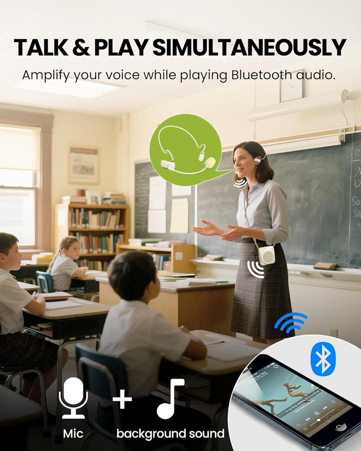 Avantree VoxAmp Lite – Kabelloser Sprachverstärker für Lehrer und Klassenzimmer, Sprechen während de