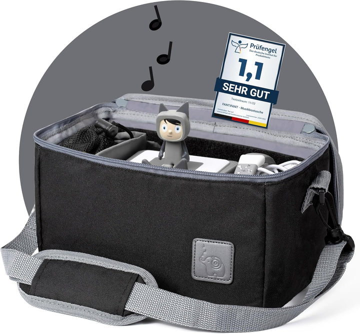 fantifant Musikbox-Tasche für Hörwürfel (z.B. Toniebox und Tigerbox) | Verstellbare Innenfächer | Ne