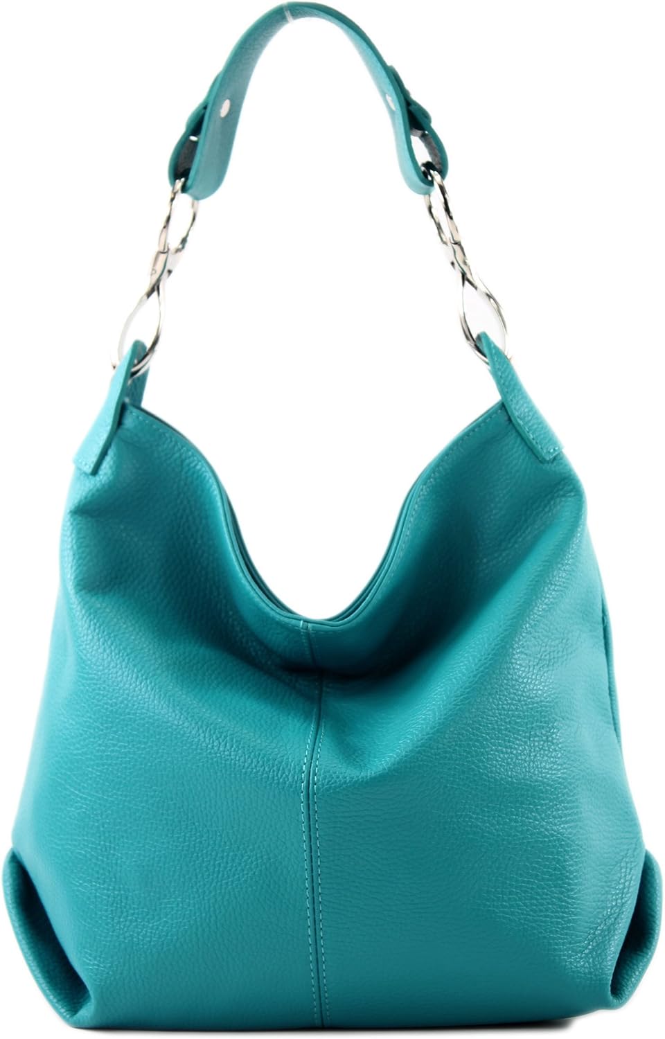modamoda de T168 Damen Leder Schultertasche, handmade in Italy Türkis_1, Türkis_1