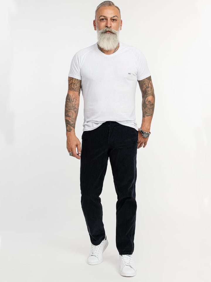 Rock Creek Herren Cord Hose Regular Fit Chino Hose RC-2156 29W / 30L Schwarz, 29W / 30L Schwarz