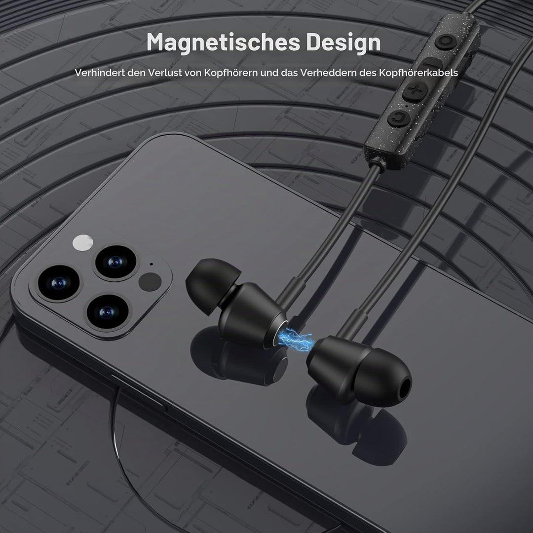 LAMA Bluetooth 5.3 Kopfhörer Sport Ohrhörer 120 Std. Spielzeit Noise Cancelling IPX6 Wasserdicht Kab
