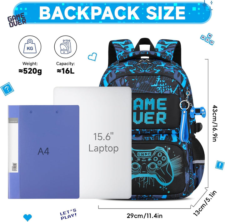 Schulrucksack Jungen Teenager, Schultasche Kinder mit Reflektoren für 3. bis 7. Klasse, Schulranzen