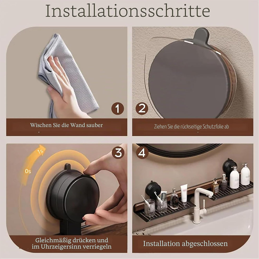 Walnussholz-Badezimmer-Küchen-Saugnapfhalter, abnehmbares Wandregal, bohrfreies Wandregal für Badezi