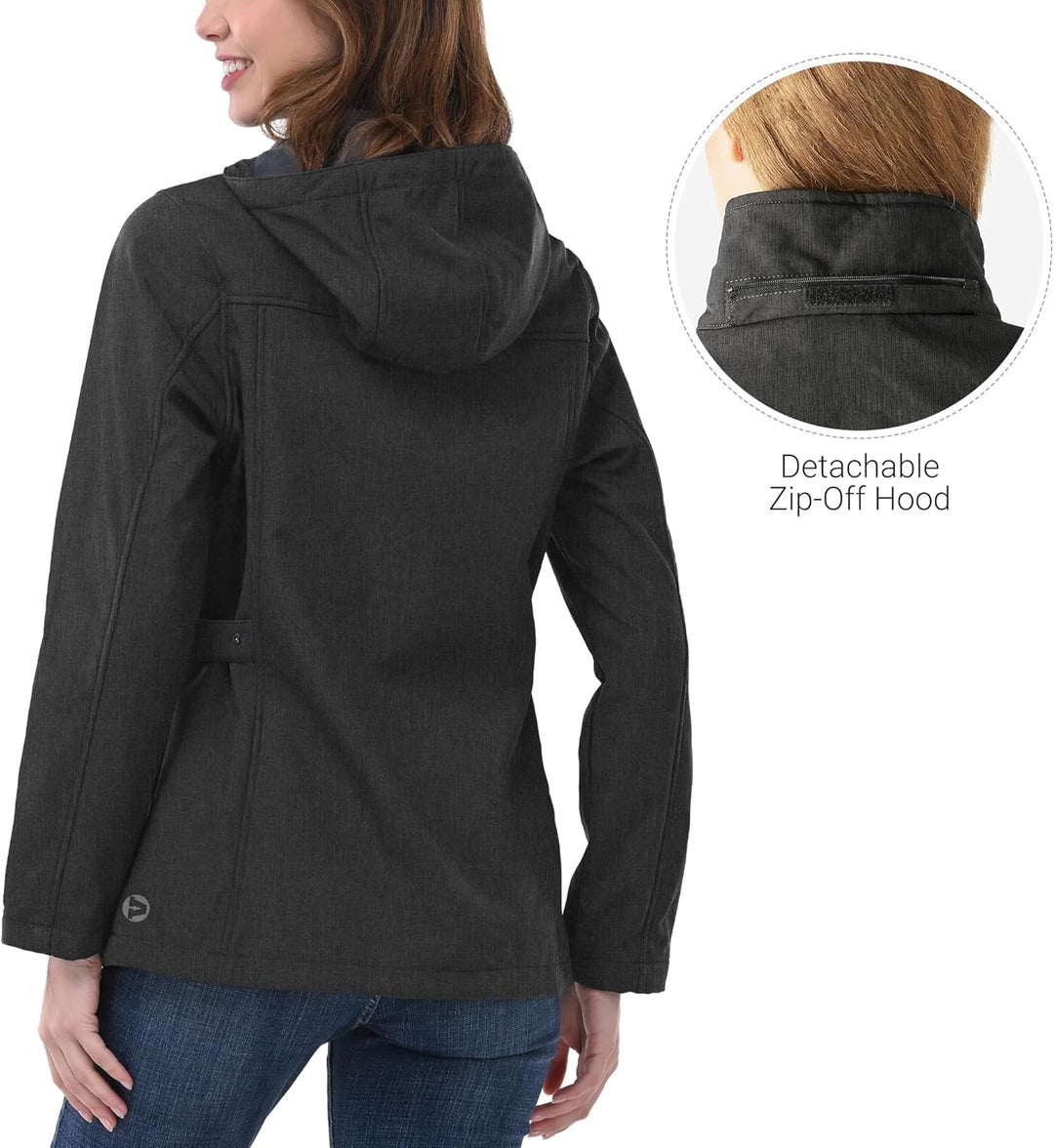 Outdoor Ventures Damen Softshelljacke Kurze Gefütterte Funktionsjacke Wasserdichte Übergangsjacke mi