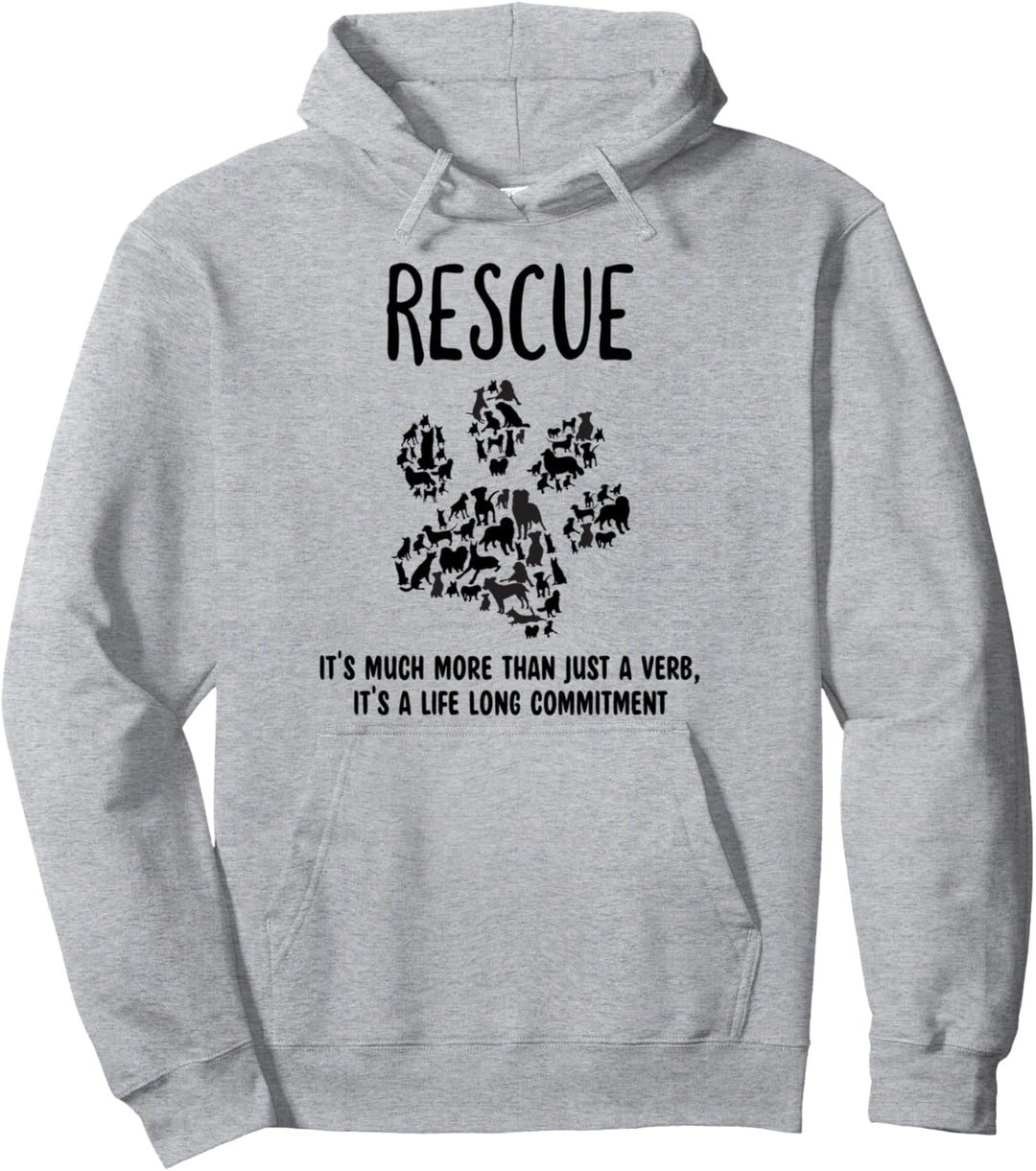 Hunde-Adoption & Dog Rescue Design für Frauen mit Pfotenabdruck Pullover Hoodie