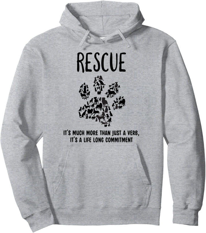 Hunde-Adoption & Dog Rescue Design für Frauen mit Pfotenabdruck Pullover Hoodie
