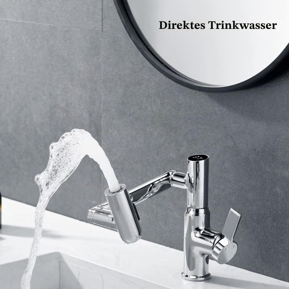 Smart Temperature Bathroom Wasserhahn, Einhebel-Badezimmer-Wasserhahn, Waschbeckenarmatur, Küchenarm