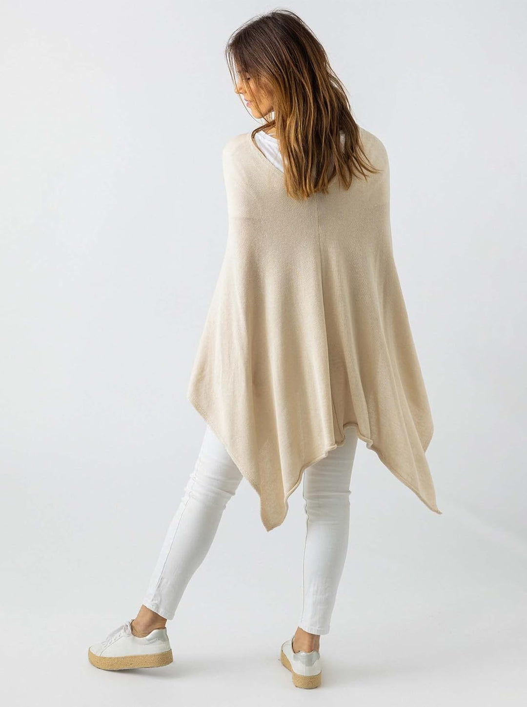 "Cashmere Dreams Poncho-Schal aus Baumwolle - Hochwertiges Cape für Damen - Umhängetuch und Tunika -