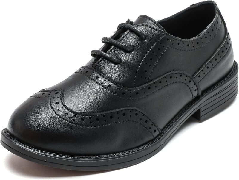 DADAWEN Jungen Schnürhalbschuhe Schule Uniformschuhe Anzugschuhe 27 EU Schwarz, 27 EU Schwarz