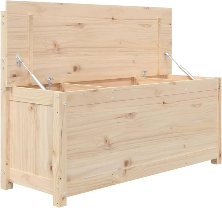 Festnight Sitzbank mit Stauraum Holz Truhenbank Holz Gartenbank Kissenbox mit Stauraum Holzbank Truh