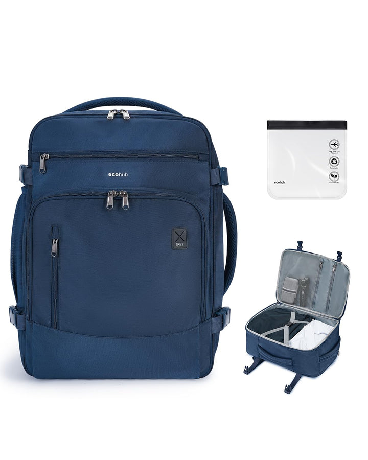 ECOHUB Rucksack Easyjet Handgepäck 45x36x20, Reiserucksack Gepäck Laptop Daypacks, PET-Recycelte Umw