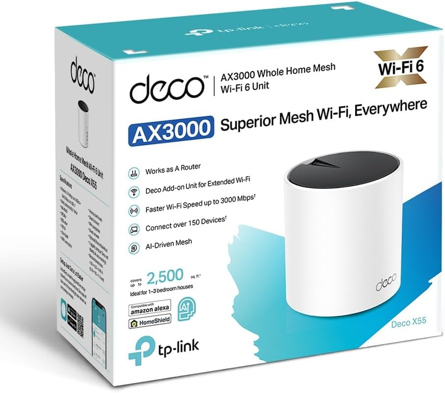 TP-LINK AX3000 WHOLE HOME MESH WI-FI 6 UNIT DECO X55