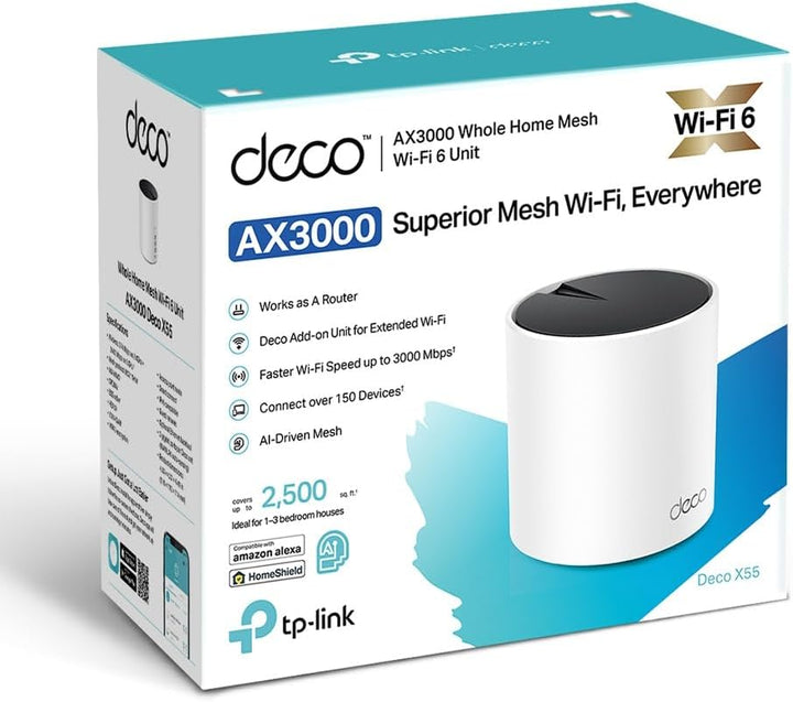 TP-LINK AX3000 WHOLE HOME MESH WI-FI 6 UNIT DECO X55