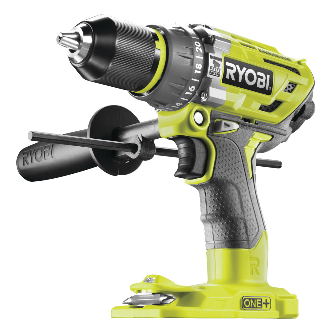 Ryobi Akku-Schlagbohrschrauber (18 V, Schlagbohrfunktion, ohne Akku, Schnellspannbohrfutter, LED-Bel