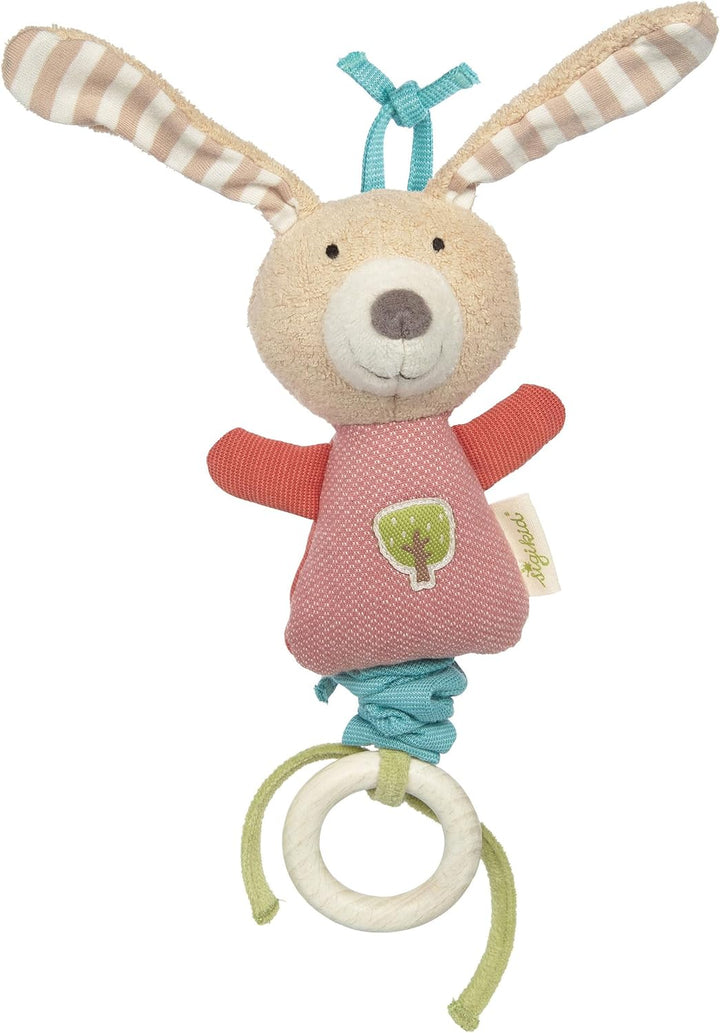 sigikid 39564 Baby Aktivspielzeug Anhänger, Mehrfarbig Mehrfarbig/Hase, Mehrfarbig/Hase