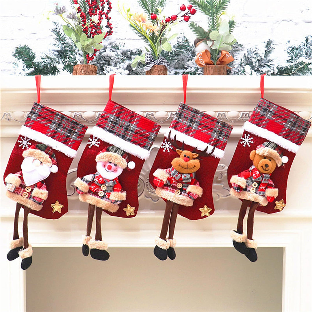 Nikolausstrumpf klein 4 STK Nikolausstiefel Personalisiert 3D Weihnachtsstrumpf Geschenkbeutel Weihn