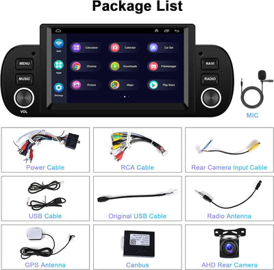 Podofo Autoradio für FIAT Panda 2013-2020 mit Kabelloses Apple Carplay Android Auto Bluetooth Bildsc