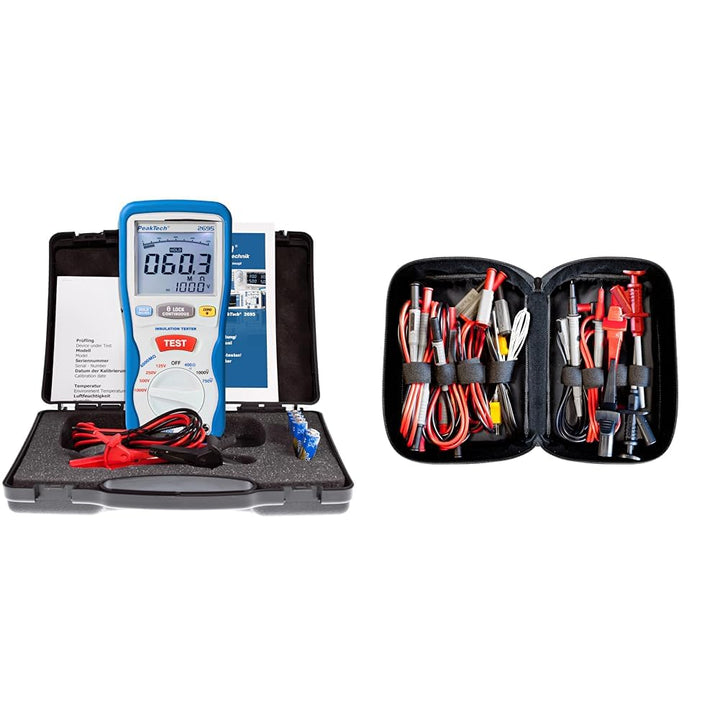 PeakTech P 2695 2695, Digitaler Isolationsmesser, 3 ½-stellig, 125/250/500/1000 V & P 8200 – Messzub