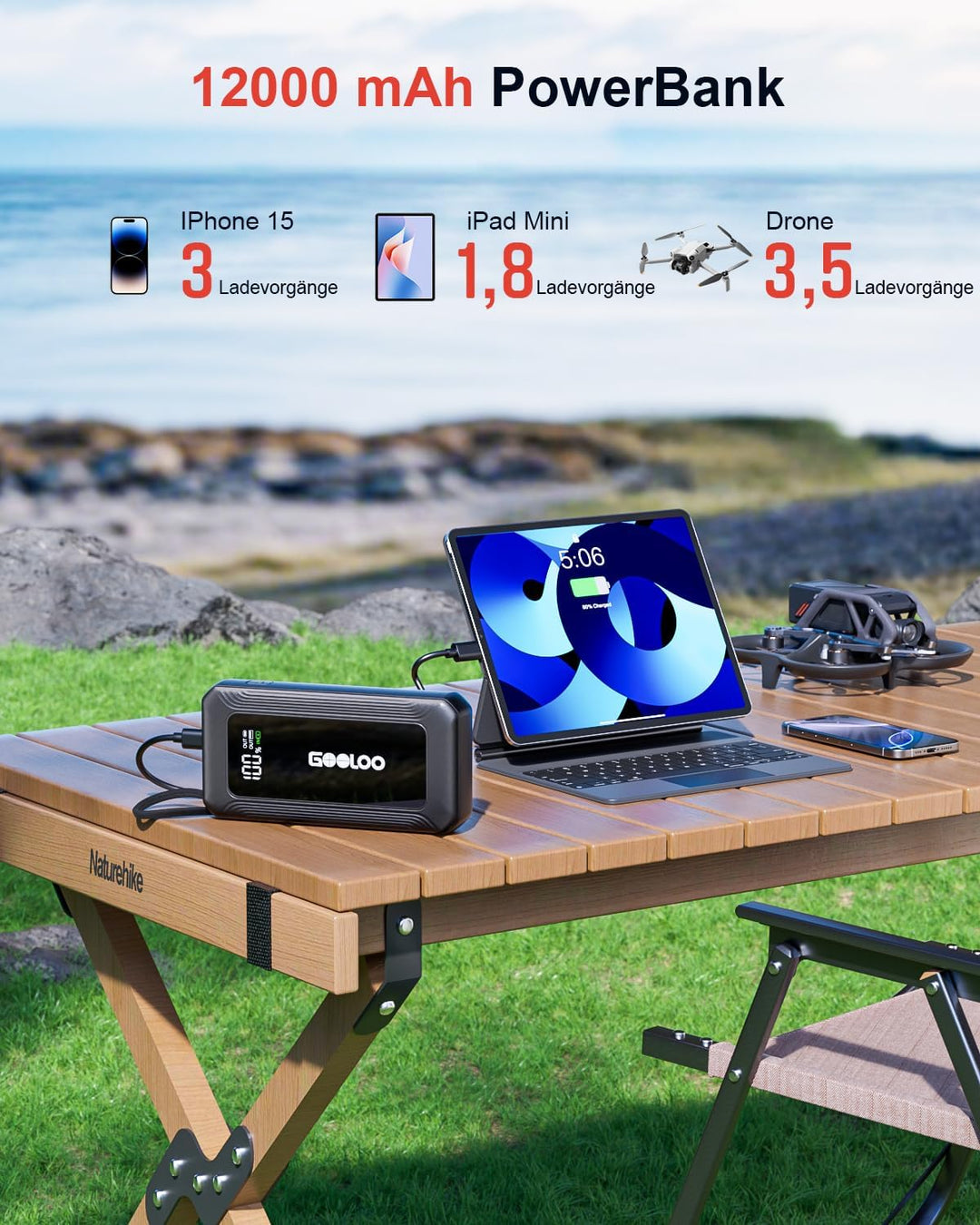 GOOLOO G7 Starthilfe Powerbank für pkw, 3000A Tragbare Starter Powerbank mit 45W USB-C Schnellladung