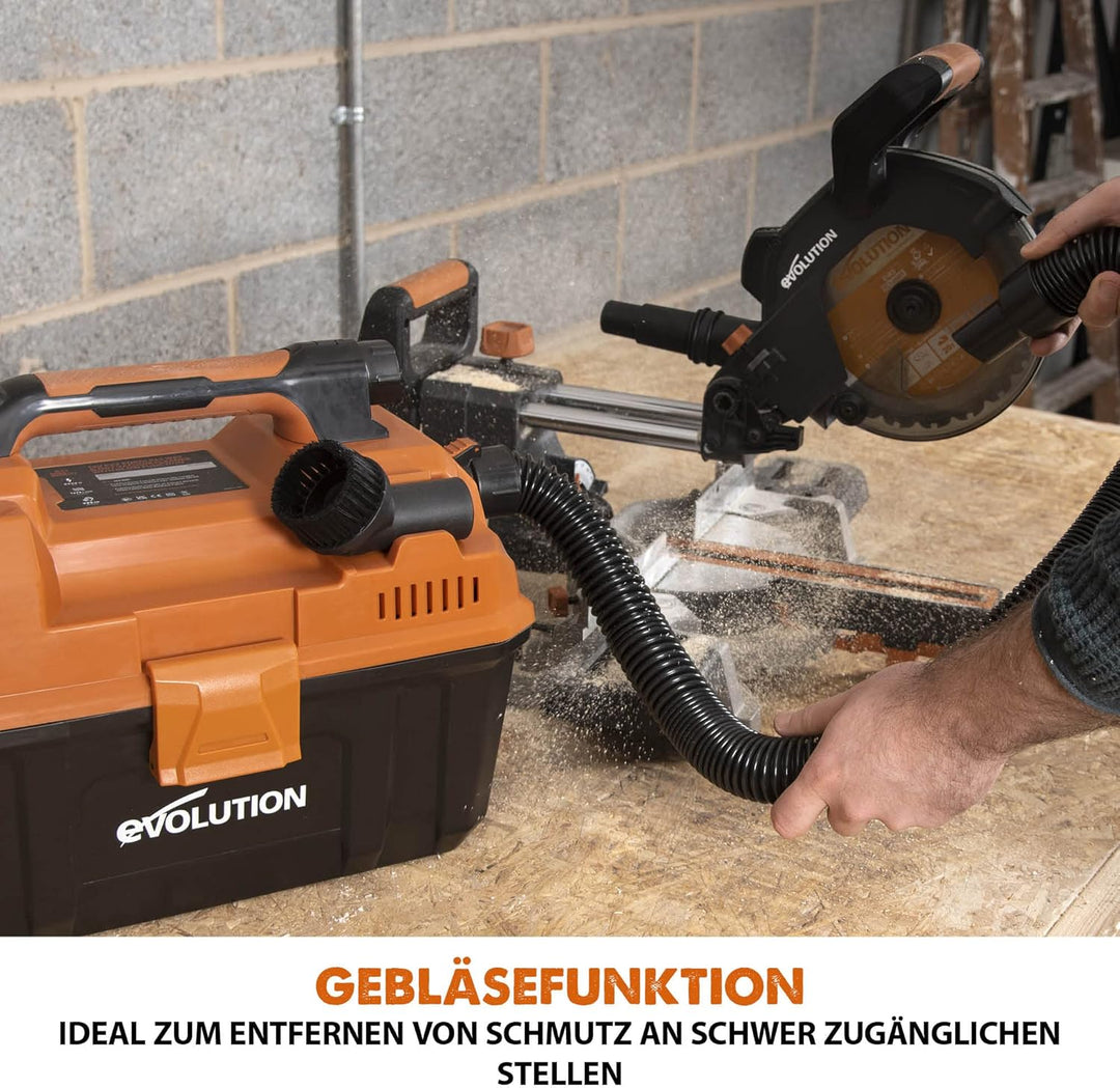 Evolution Power Tools R11VAC-Li Kabelloser Nass- und Trockensauger und Staubabsauger mit leistungsst