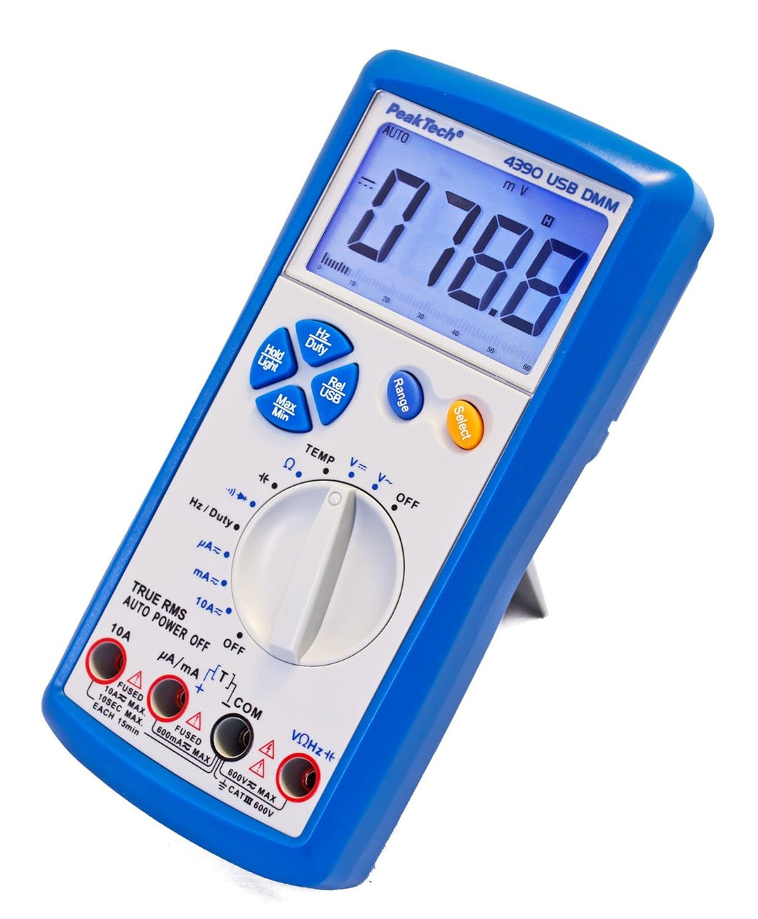 PeakTech True RMS Digital Multimeter 6000 Counts mit USB, Durchgangsprüfer und Autorange - CAT III 6