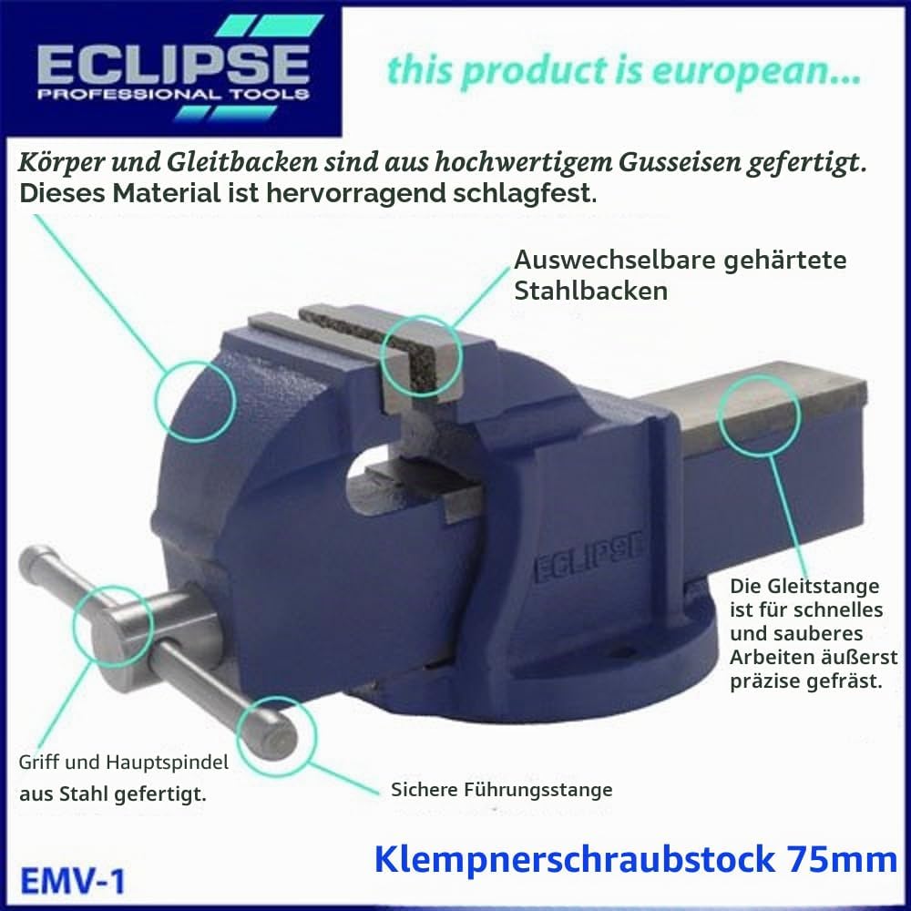Eclipse Professional Tools EMV-1 Parallel-Schraubstock, 760 mm