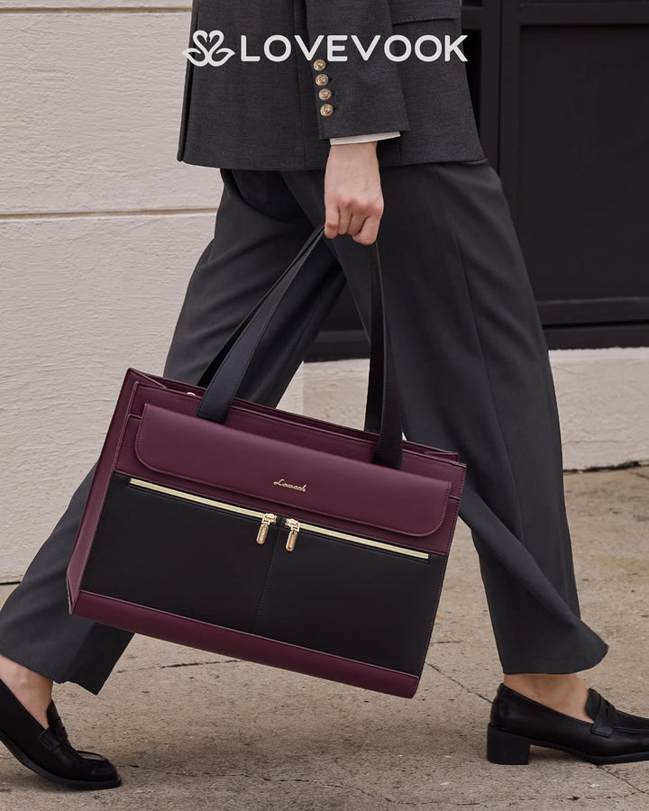 LOVEVOOK Laptoptasche Damen 15,6 Zoll, Elegant Handtasche Arbeitstasche Gross Shopper Business Tasch