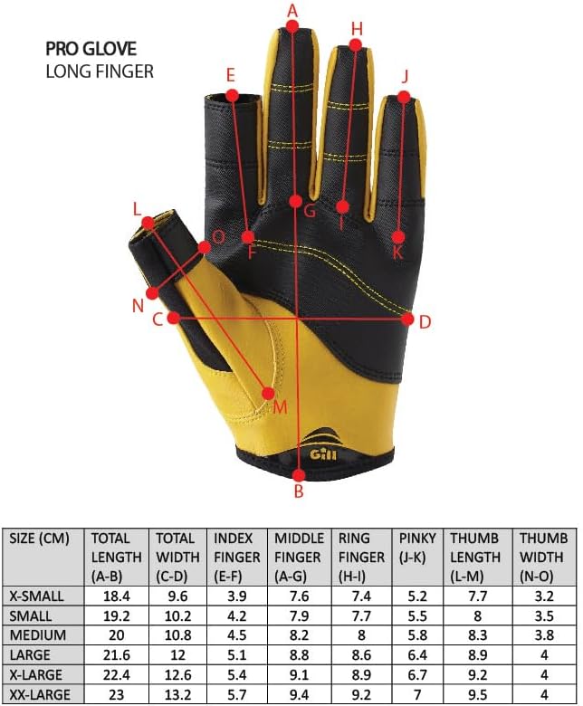 Gill Pro Long Finger Sailing Gloves 2023 – Schwarz, S
