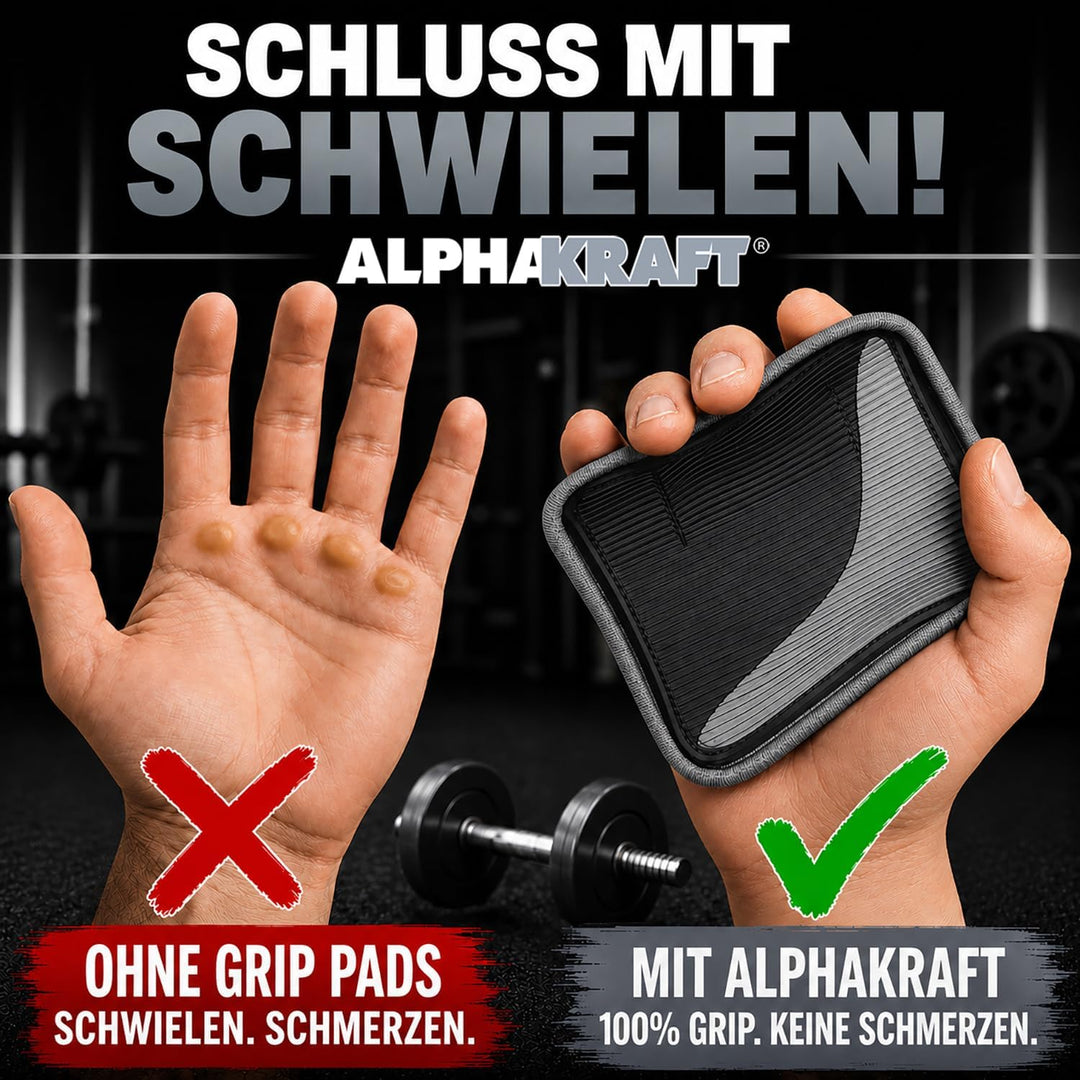 ALPHAKRAFT® Griffpolster Kraftsport [1 Paar] | Griffpads Krafttraining & Grip Pads Gym | rutschfeste