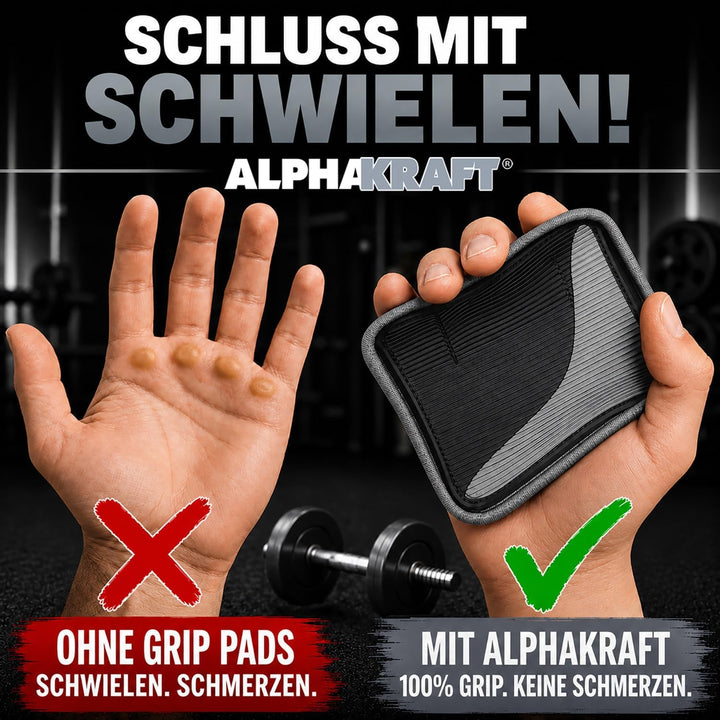 ALPHAKRAFT® Griffpolster Kraftsport [1 Paar] | Griffpads Krafttraining & Grip Pads Gym | rutschfeste