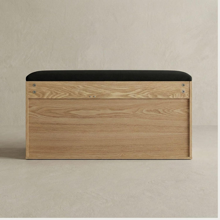 BOXIMO TRIA Schuhschrank mit Sitzbank, MDF und Polyester, 80 x 43 x 30 cm (Braun), Braun