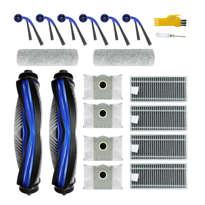 Zubehör für ECOVACS DEEBOT T80 Omni / T80 Roboterstaubsauger Ersatzteile 18er-Pack 2 Hauptbürsten, 4