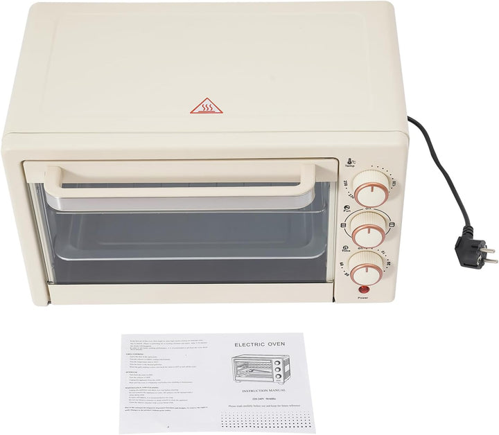 Mini Backofen 22L Minibackofen, 1000W Backofen Klein Pizza Ofen, Miniofen mit 60-Minuten-Timer, Elek