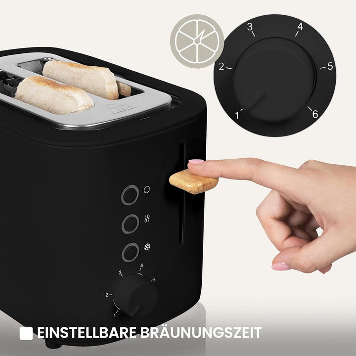 ZEEGMA TOSTEE 2-Scheiben-Toaster, Leistung 820 W, Auftau-, Aufwärm- und Stoppmodus, Krümelfach, Zeit