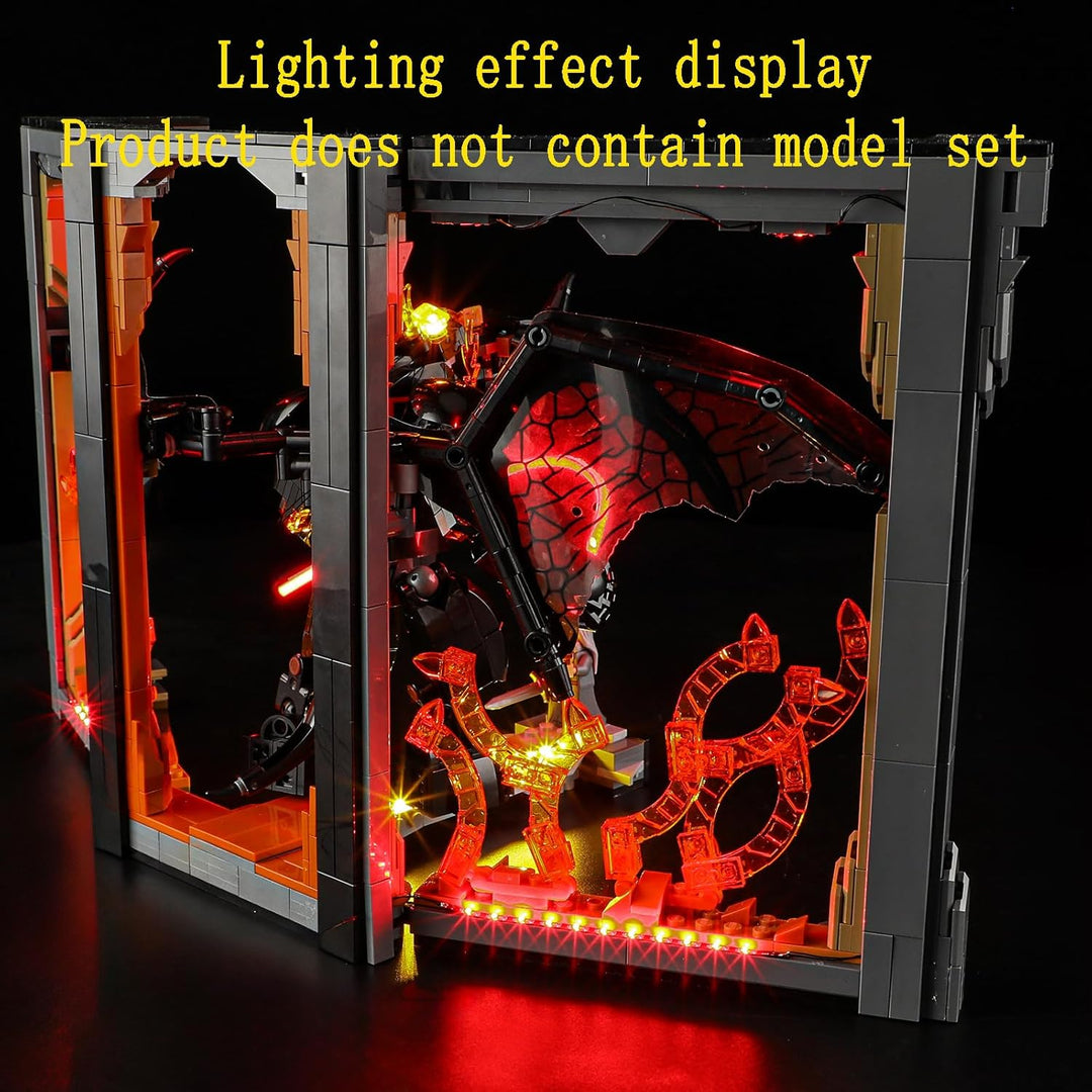GEAMENT LED Licht-Set Kompatibel mit Lego Der Herr der Ringe Balrog Bücherstütze Icons 10367 Baustei