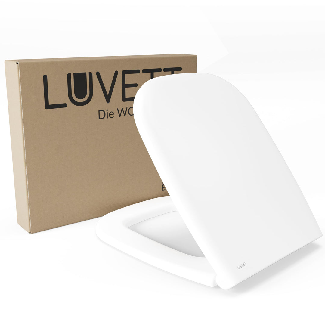 LUVETT® D260 Toilettendeckel mit Absenkautomatik D Form Weiss - SoftClose Klodeckel Abnehmbar - Klob