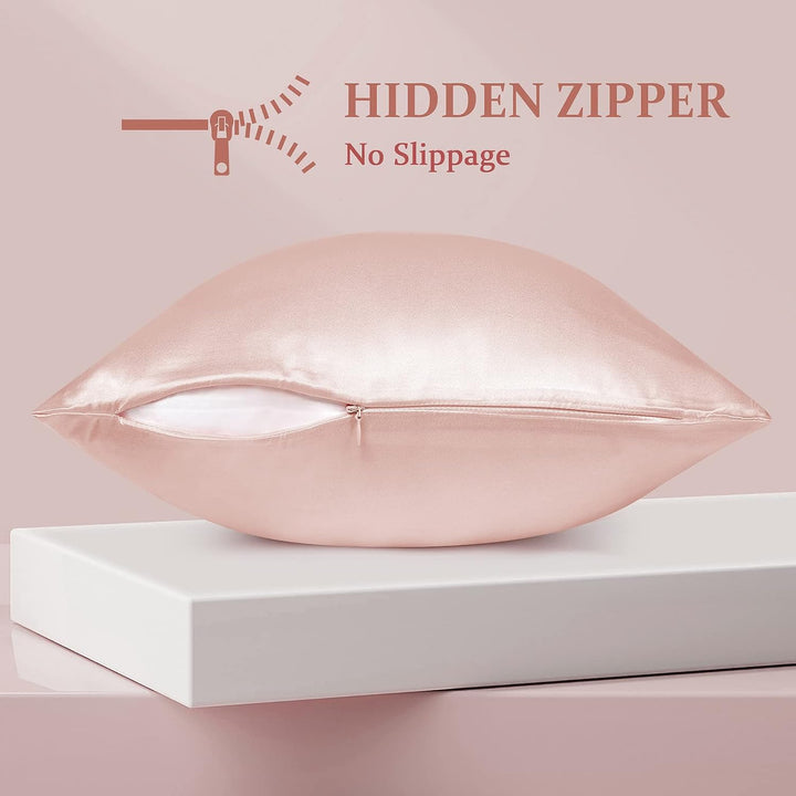 LULUSILK Kissenbezug für Haare und Haut, 100 % reine Seide, 16 Momme mit verdecktem Reissverschluss,