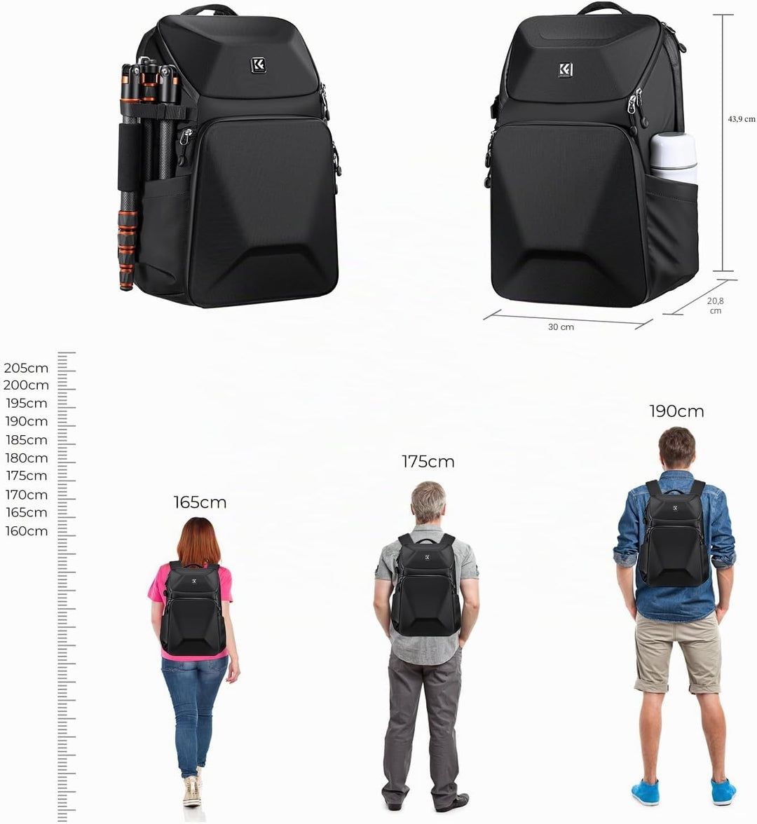 K&amp;F CONCEPT Kamerarucksack, Fotorucksack Wasserdicht Spiegelreflex DSLR Camera Bag für Spiegelreflex