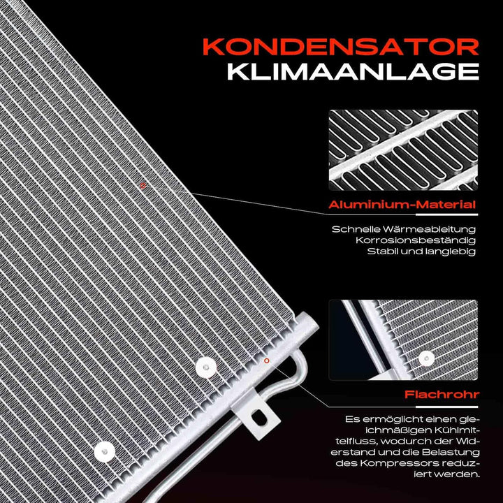 Frankberg Kondensator Klimaanlage mit Halter & Trockner Kompatibel mit Q7 4LB 2006-2015 C.a.y.e.n.n.