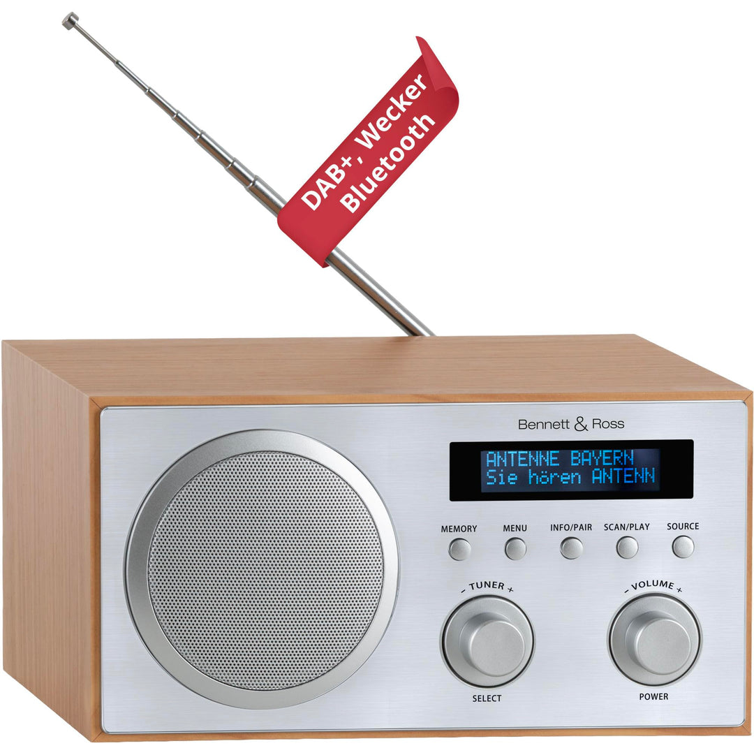 Bennett & Ross DAB-258 NT Vikedal DAB+/FM Digitalradio - Bluetooth Streaming vom Smartphone - USB MP