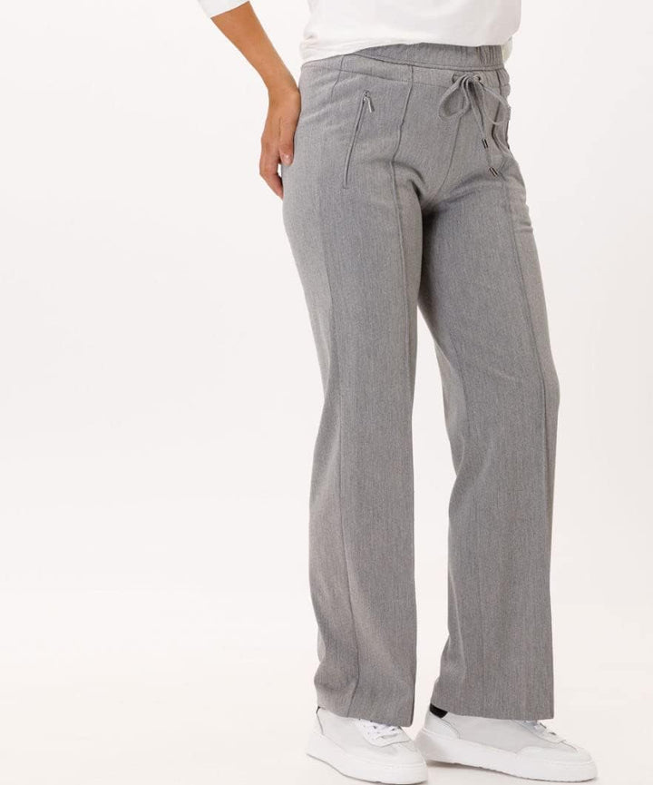 Damen Style Peggy Flared Sportive Fishgrat Slim Hose 38 Silver Grey, 38 Silver Grey