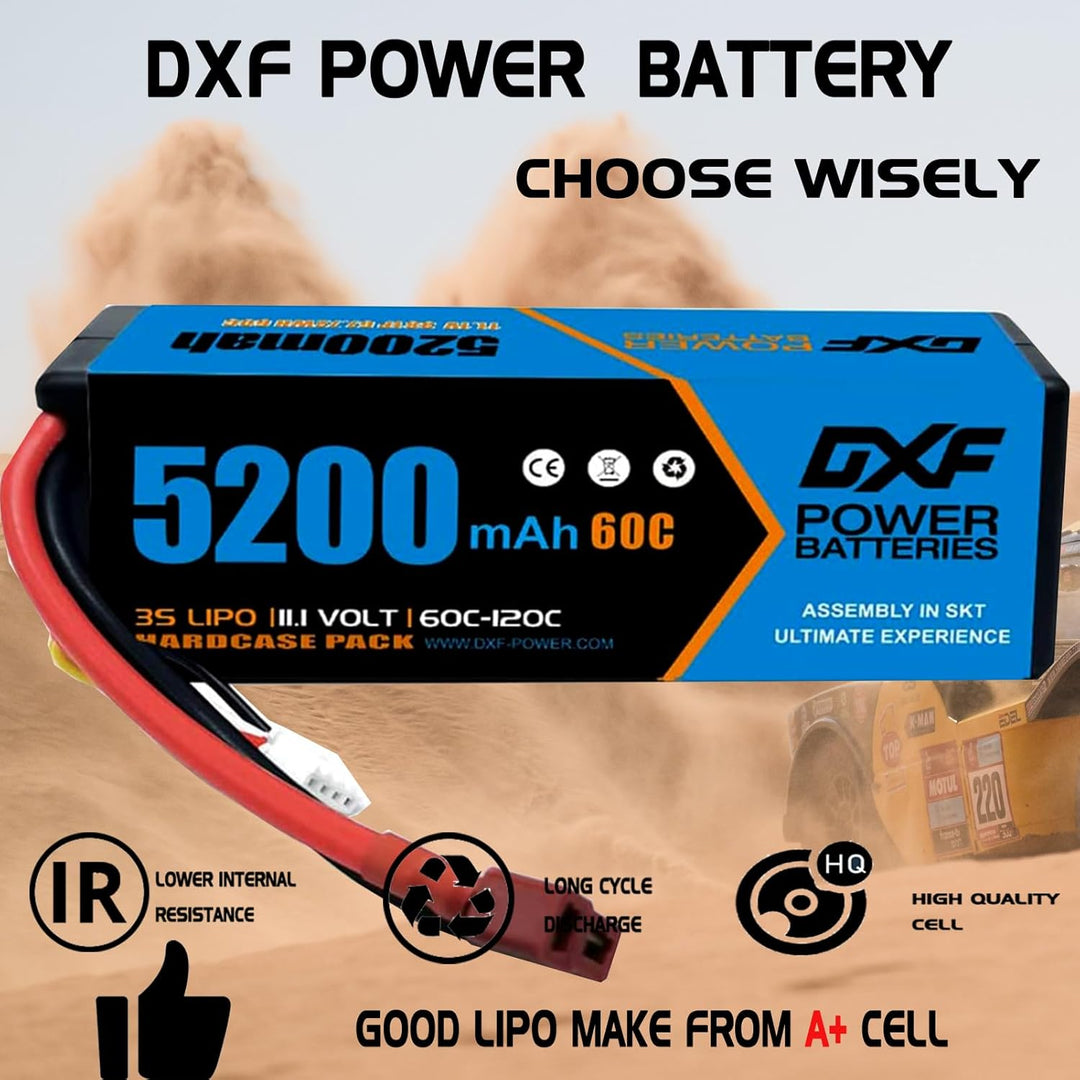 DXF 3S Lithium-Batterie, 5200mAh, 11.1V, 60C, RC-Batterie, mit Deans-Anschluss für ferngesteuertes A
