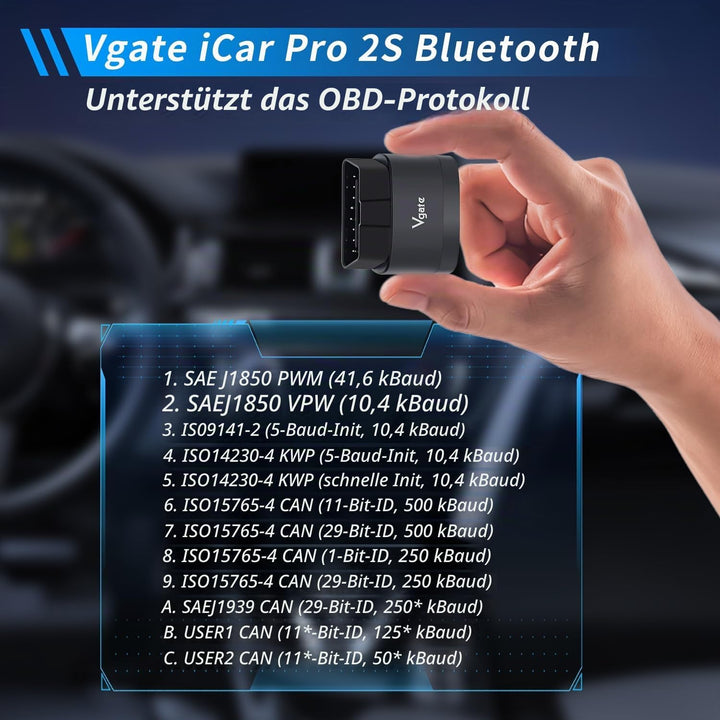 Vgate iCar Pro 2S Bluetooth OBD2 Diagnostic Tool for iOS, Android &amp; Windows, Auto Scan Tool Supports