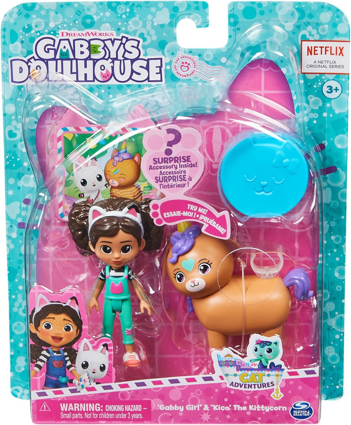 DREAMWORKS GABBY'S DOLLHOUSE - Cat-tivity Set – Kittycorn Pferd - Set mit Gabby und Kico dem Regenbo