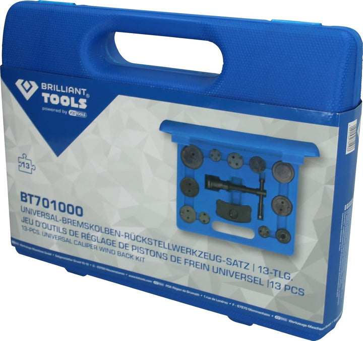 BRILLIANT TOOLS BT701000 Universal-Bremskolben-Rückstellwerkzeug-Satz, 13-tlg [Powered by KS TOOLS]